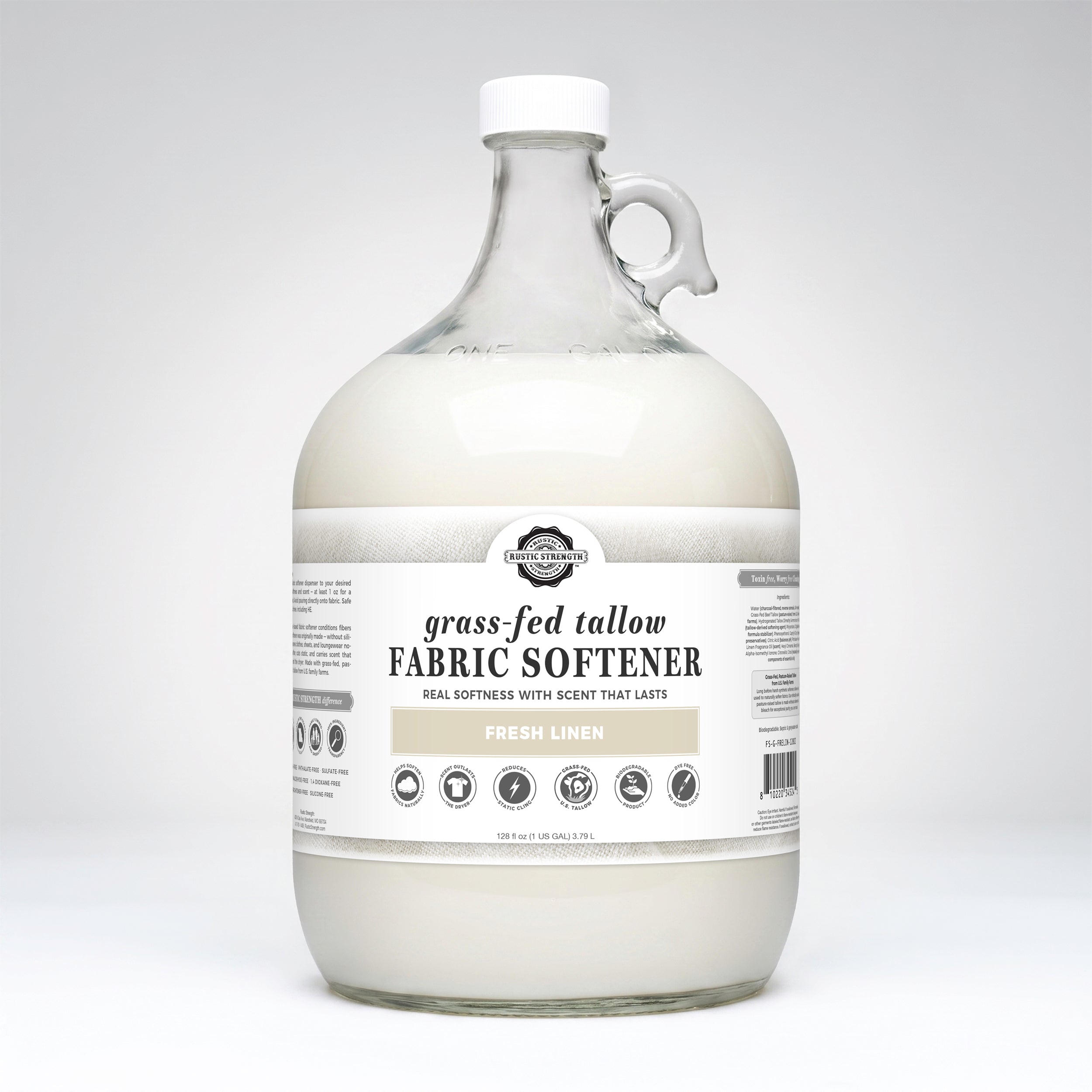 Tallow Fabric Softener | Fresh Linen - Rustic Strength