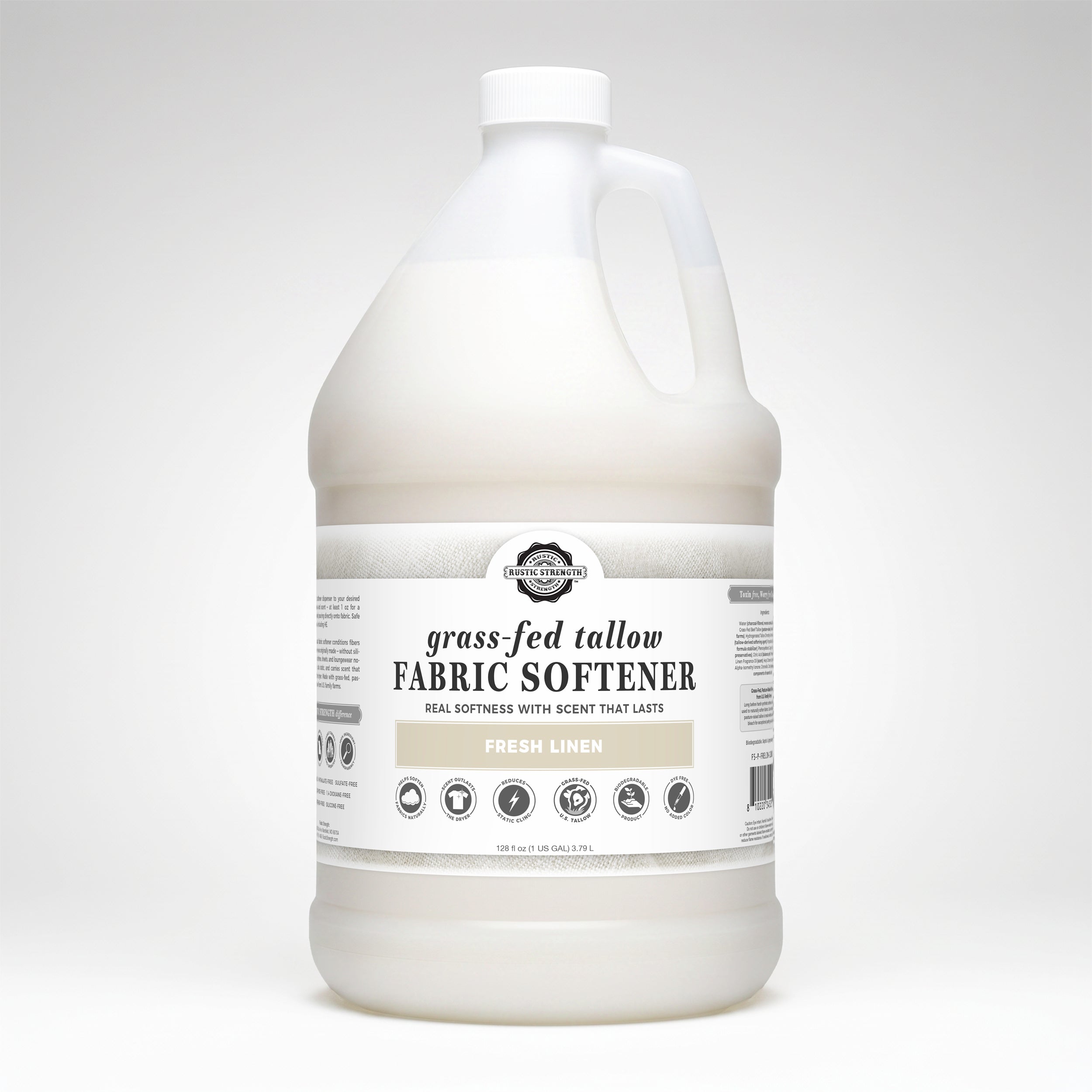 Tallow Fabric Softener | Fresh Linen - Rustic Strength