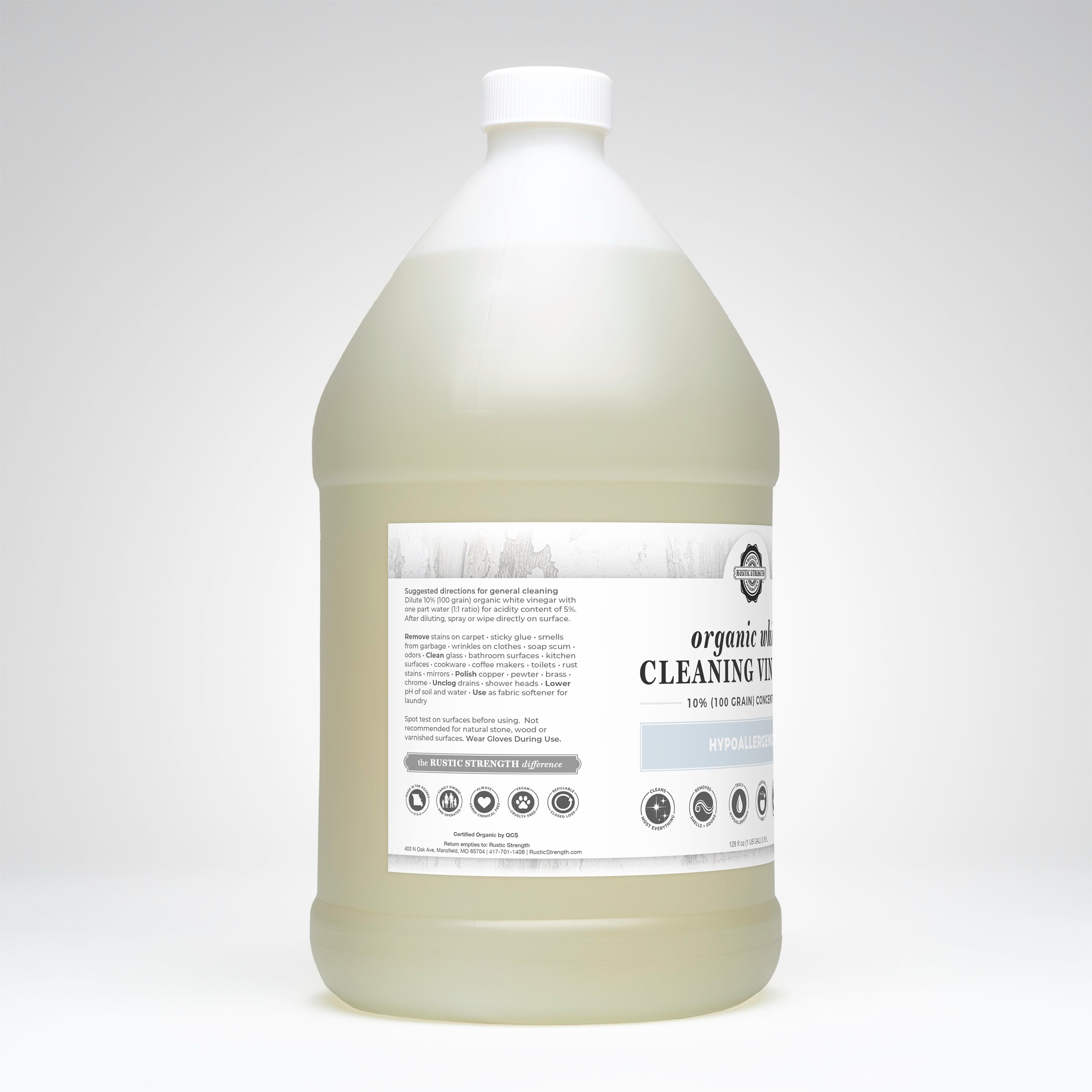 Organic White Cleaning Vinegar Concentrate | 10% (100 grain)