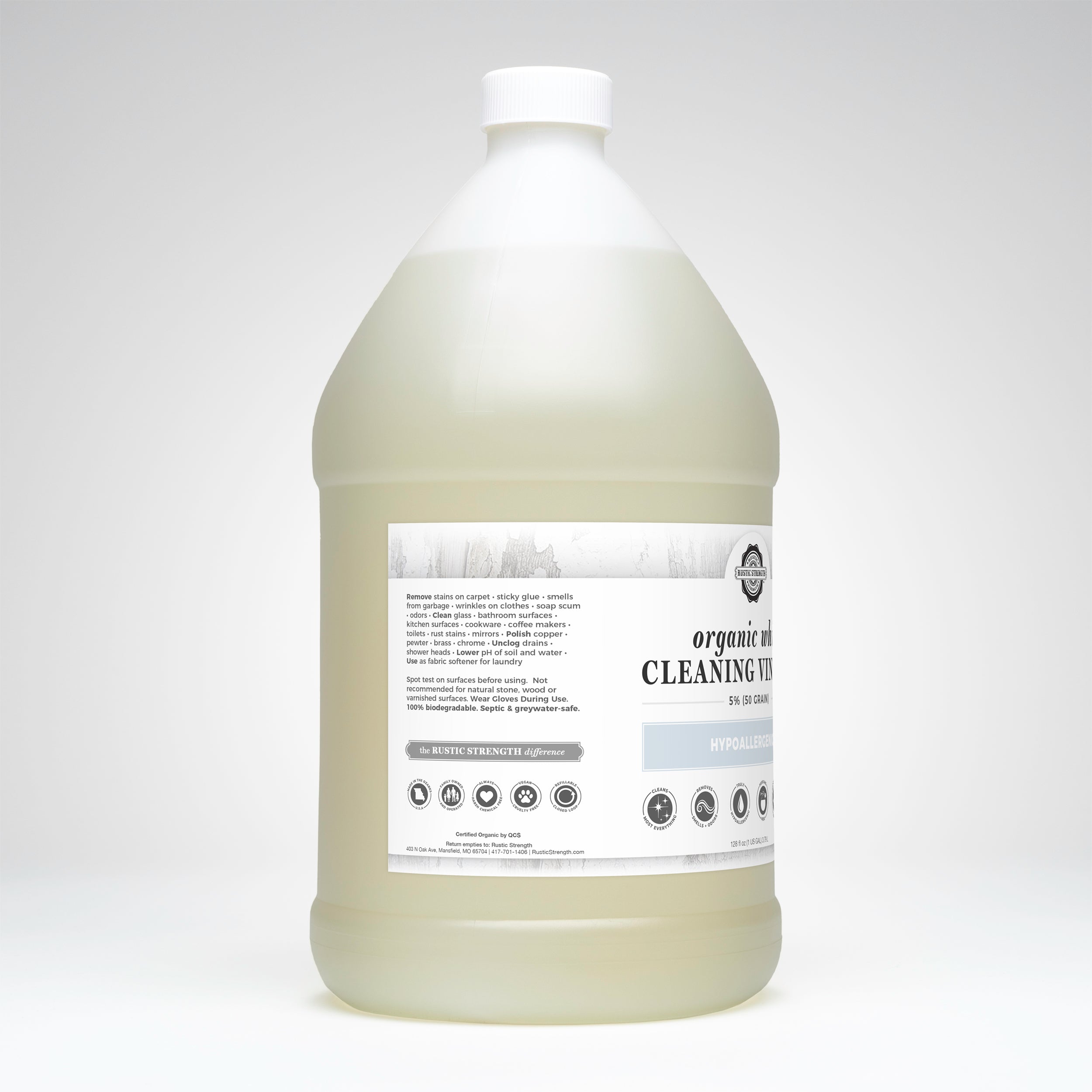 Organic White Cleaning Vinegar | 5% (50 grain)