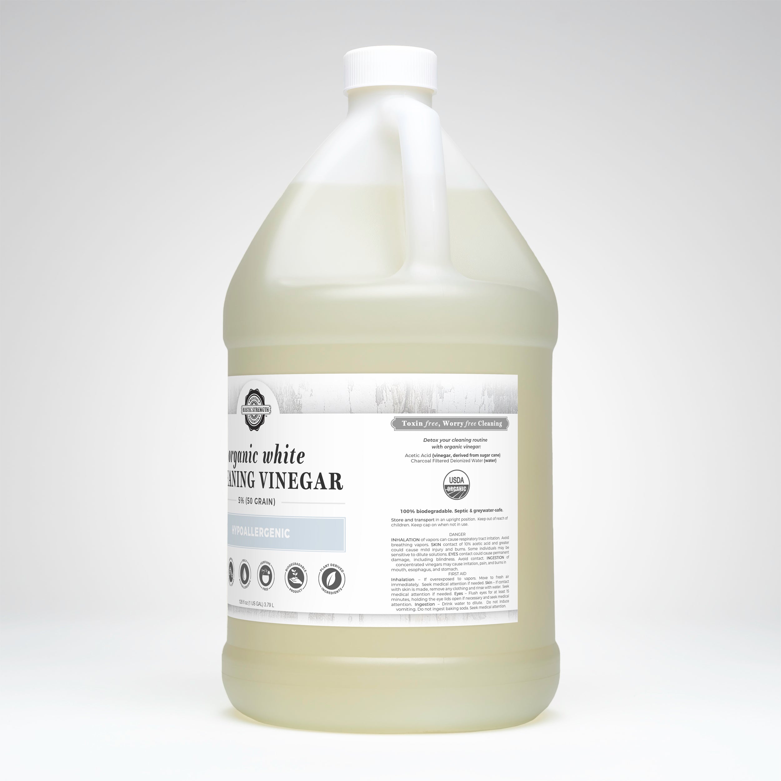 Organic White Cleaning Vinegar | 5% (50 grain)