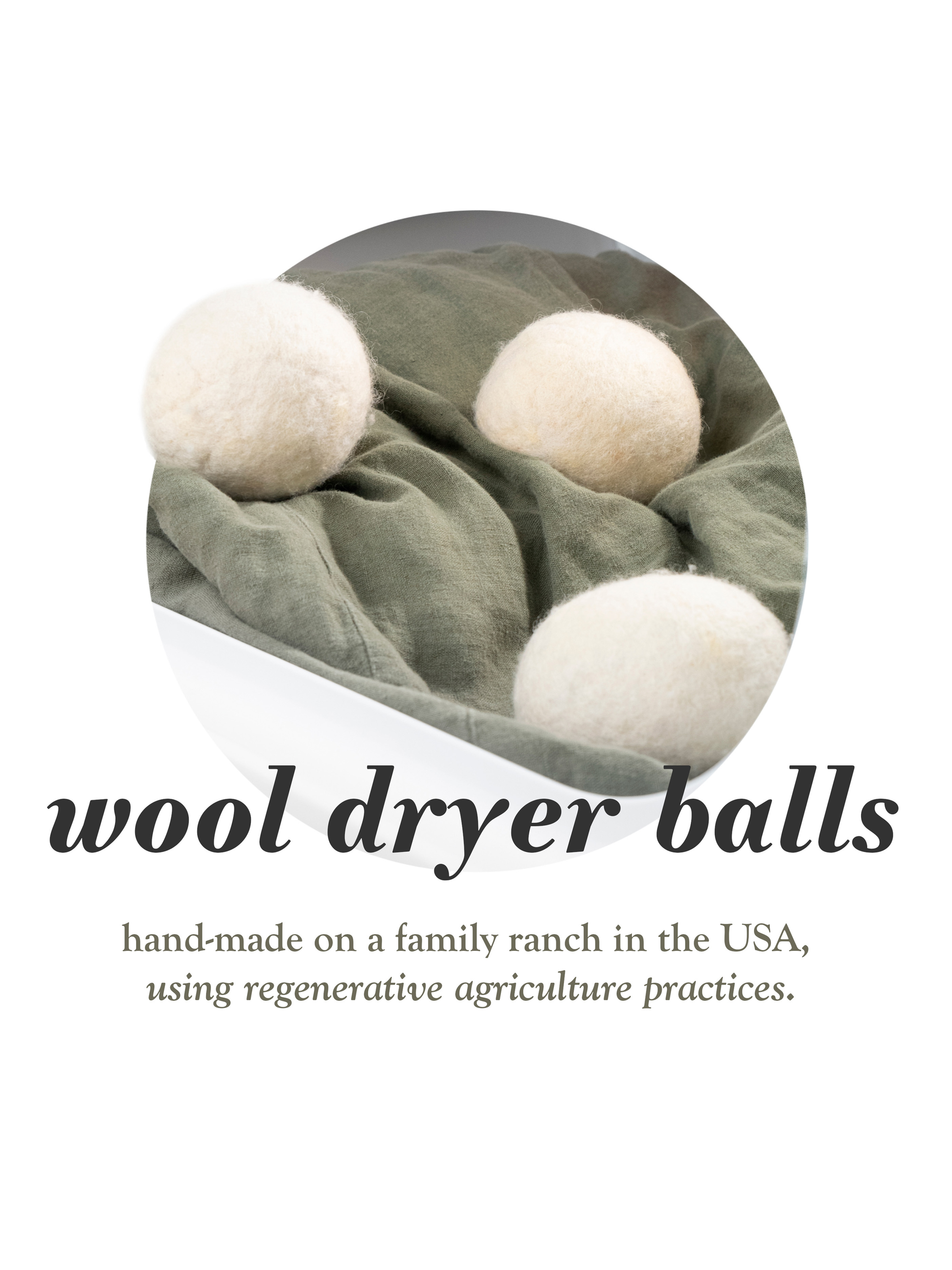 Jumbo wool dryer balls Rustic Strength