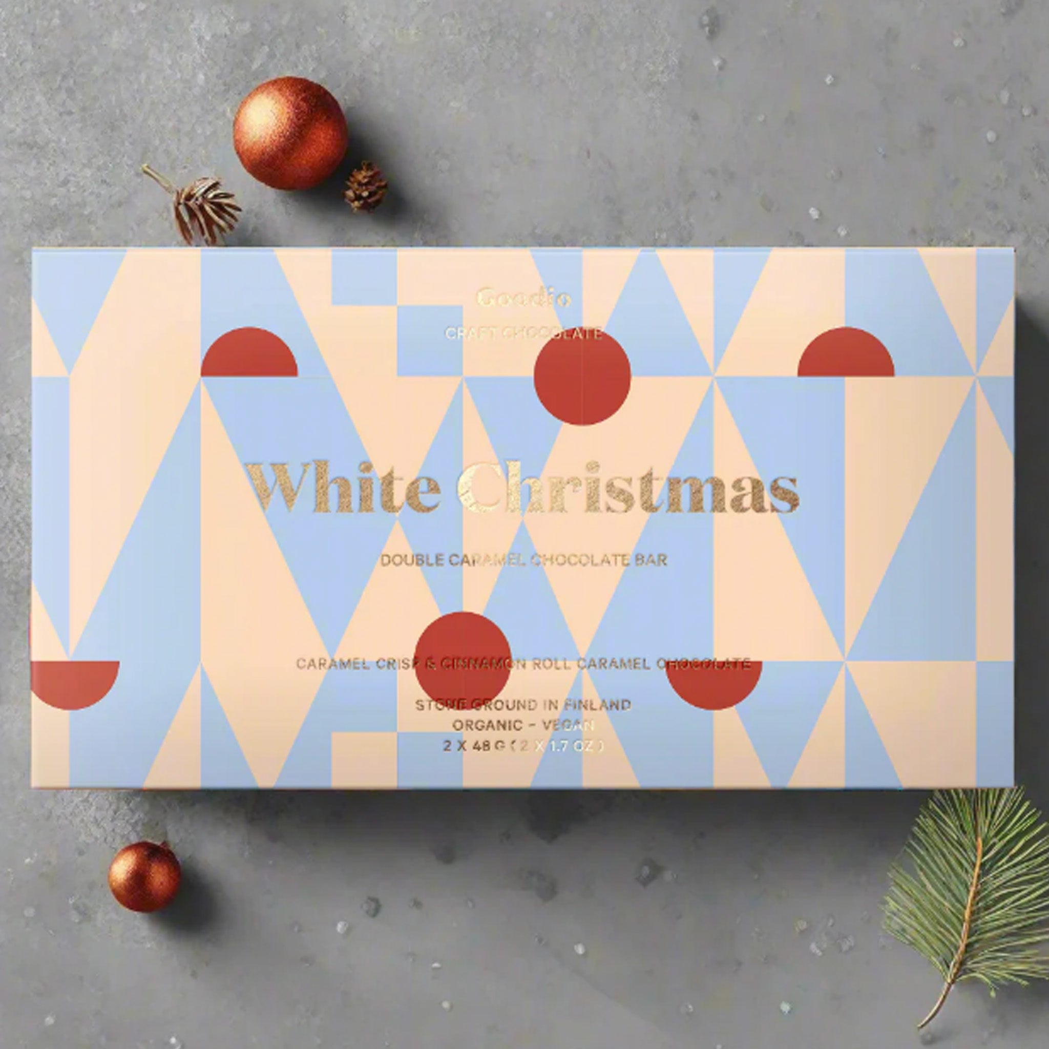 Chocolate | Goodio | White Christmas Double Chocolate Bar (2 x 1.7 oz)