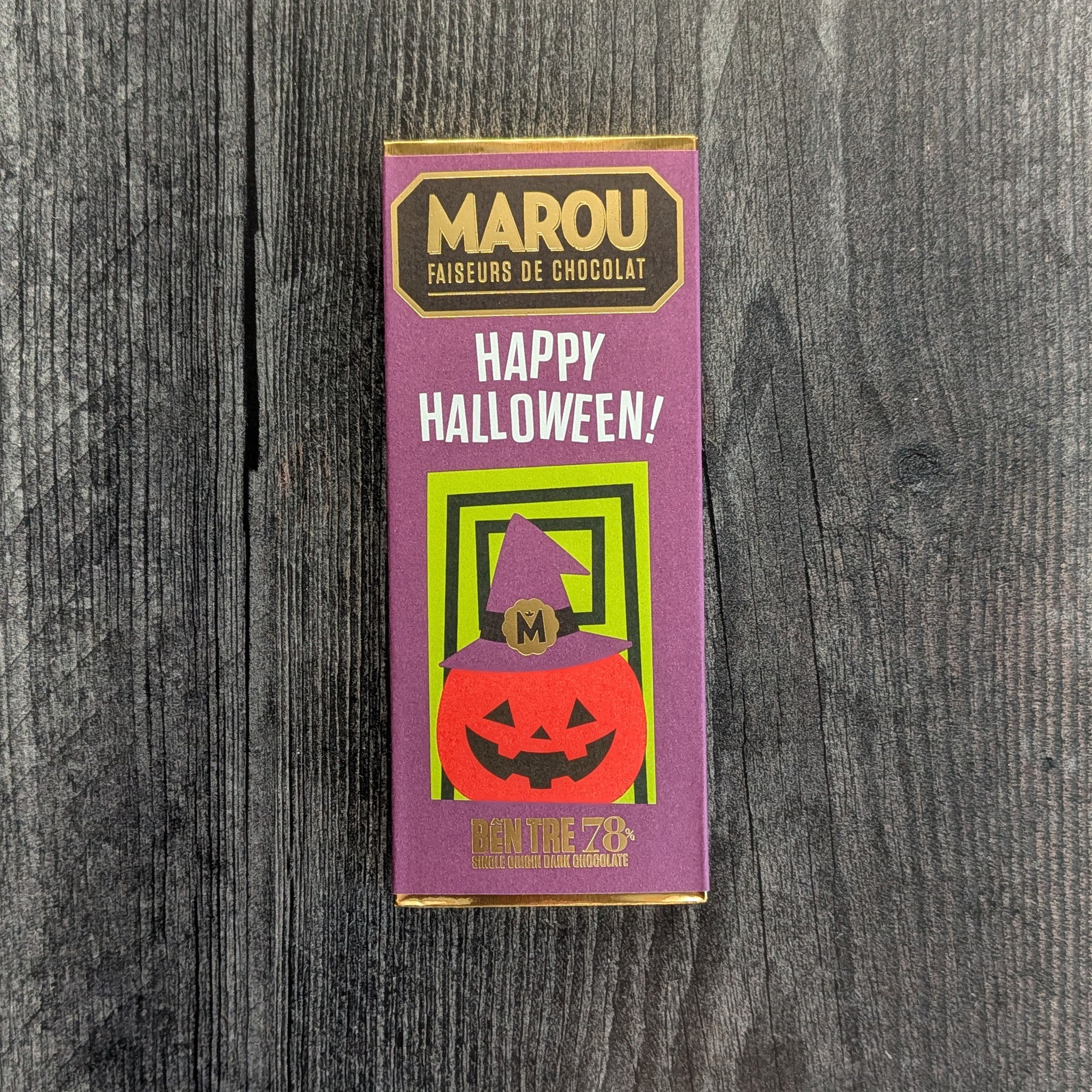 Dark Chocolate | Marou | Ben Tre 78% Dark Chocolate Mini (Jack-O'Lantern) 24g