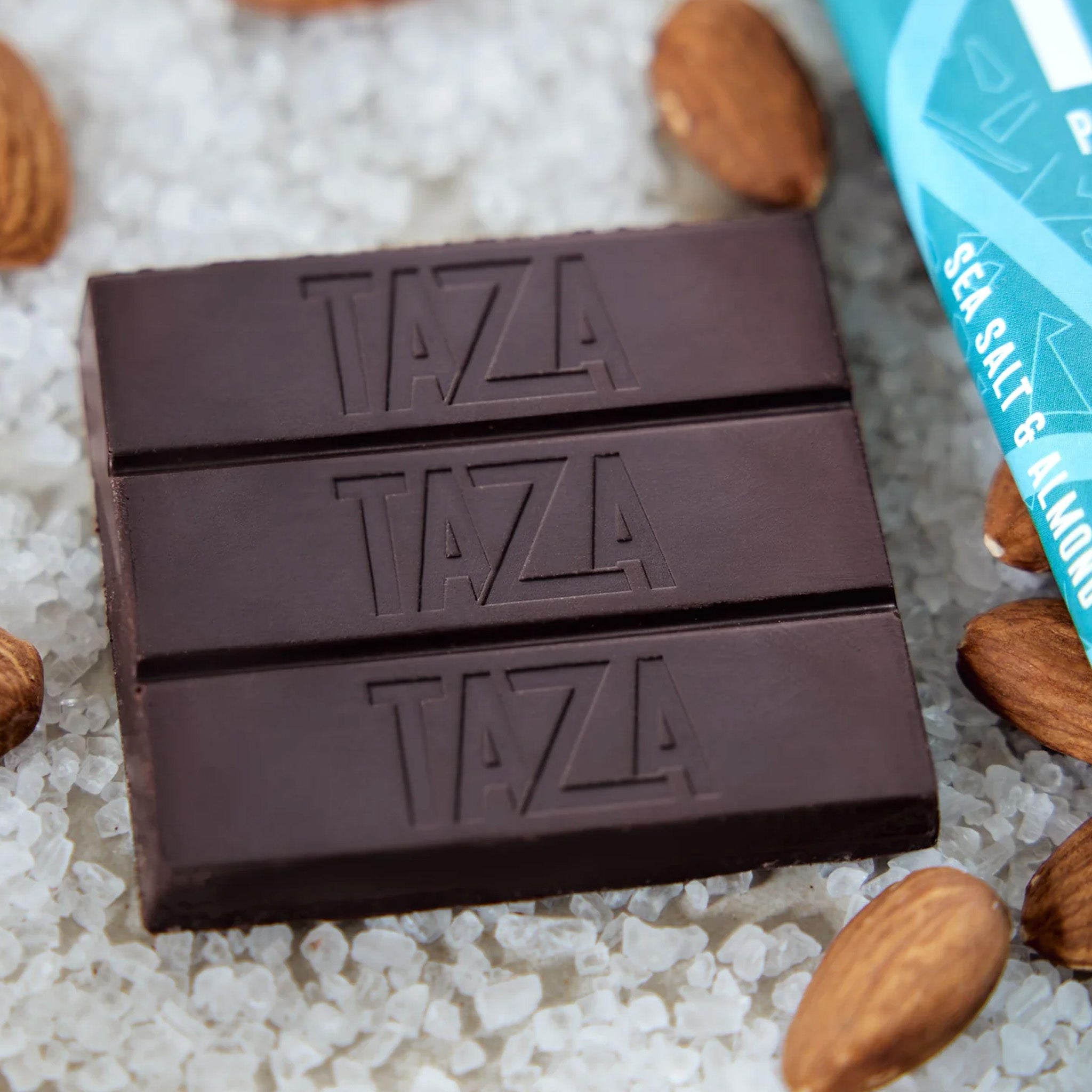 Dark Chocolate | Taza Organic | Sea Salt & Almond Bar 80% 2.5 oz