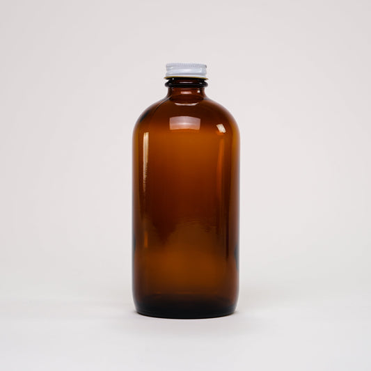 16 oz Amber Glass Keeper Bottle | Metal Cap